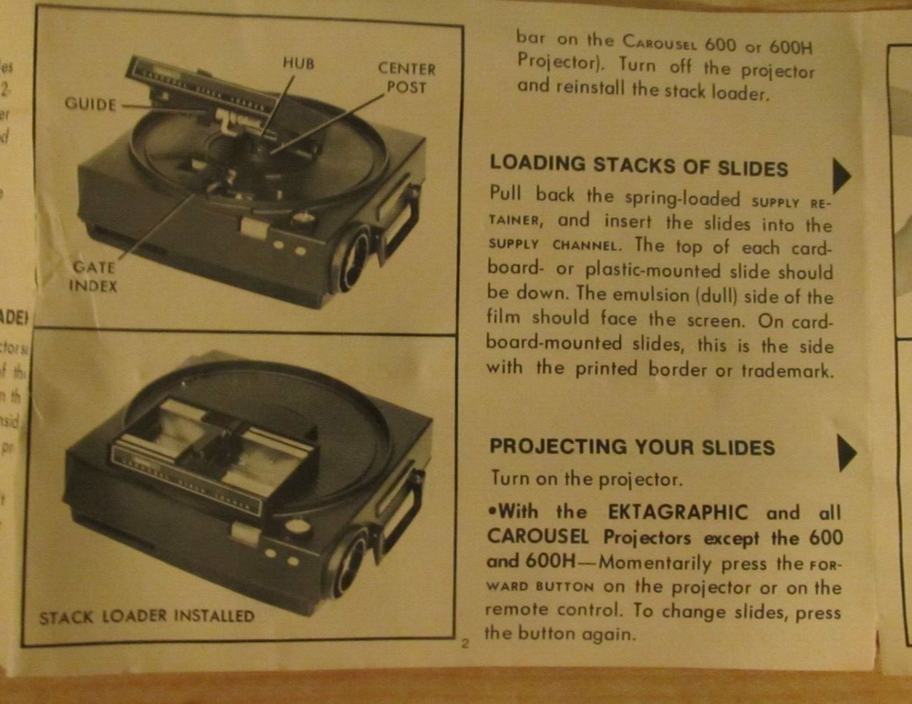 Vintage Kodak Carousel Stack Loader No. B40 Instructions Included Cat 151 4249
