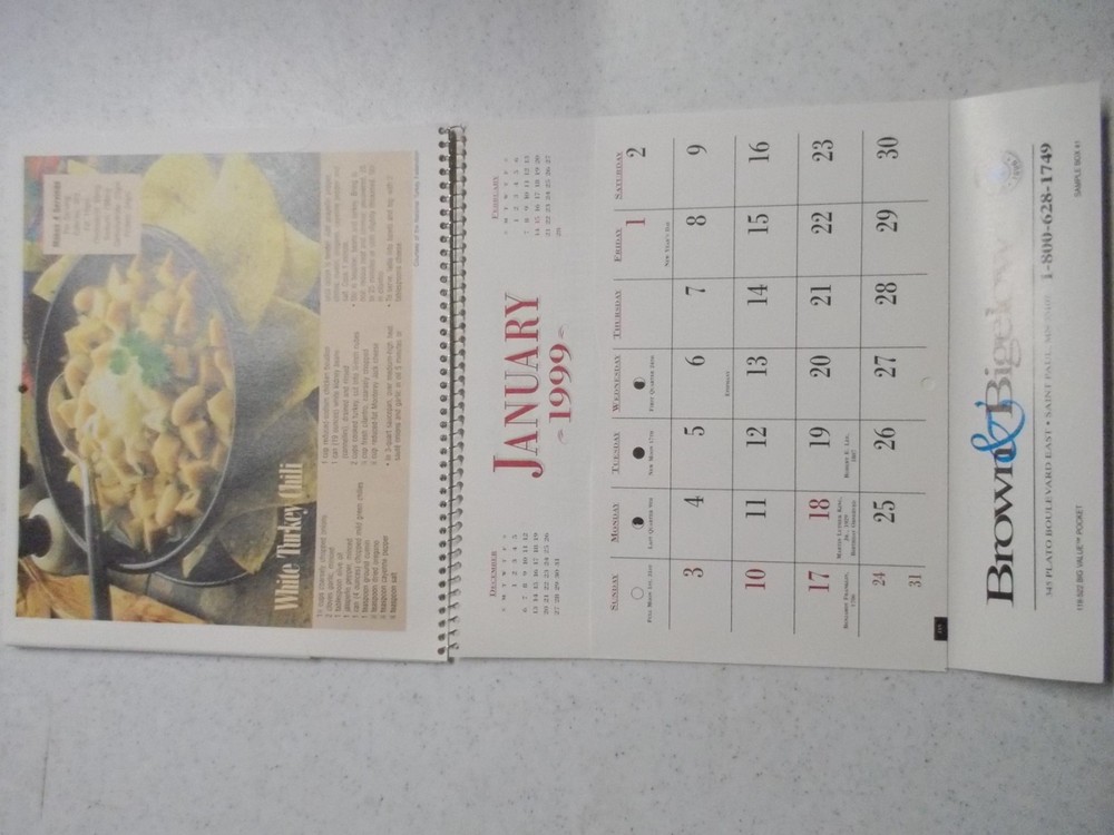 4 Vintage 1999 Calendars