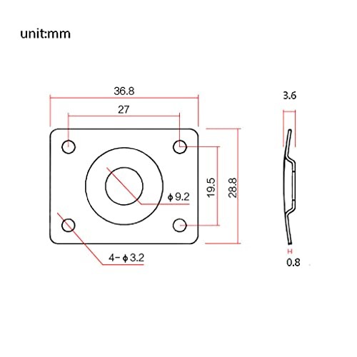 JD.Moon Square Metal 1/4 Output Jack Plate Input Socket Small, Chrome