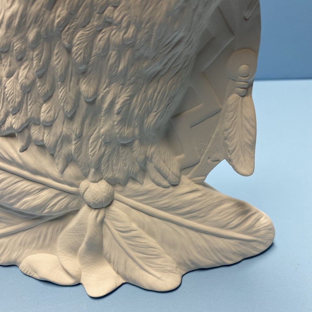Ceramic Bisque Eagle Shield With Feathers Ready To Paint.Would Make Great Gift