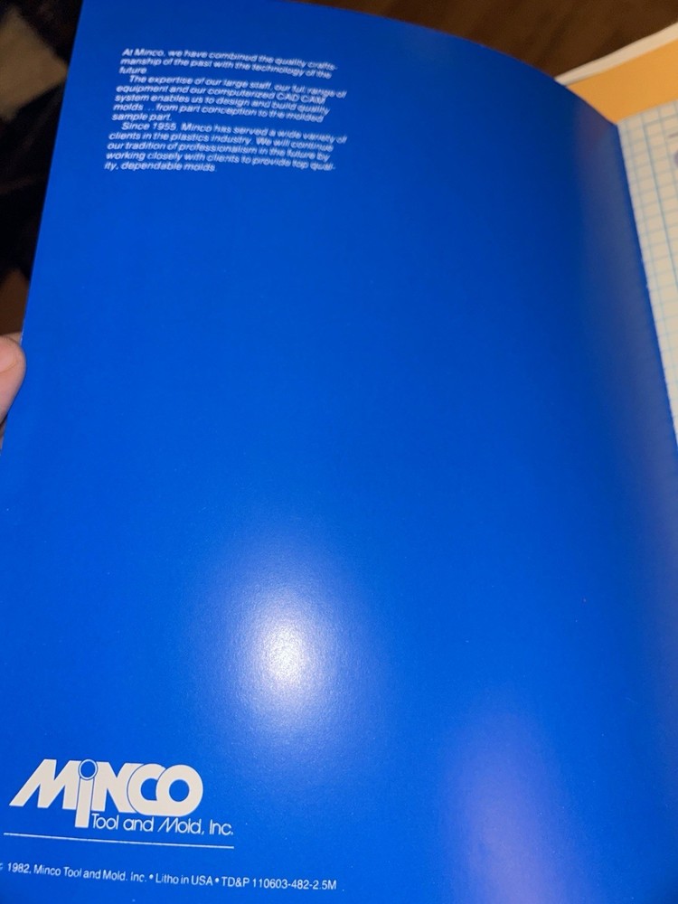 1982 MINCO TOOL & MOLD Advertising Folder Dayton, OH