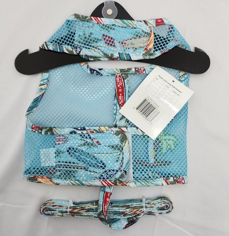 Doggie Design Blue Mesh Harness- Leash Included, CHOOSE Size