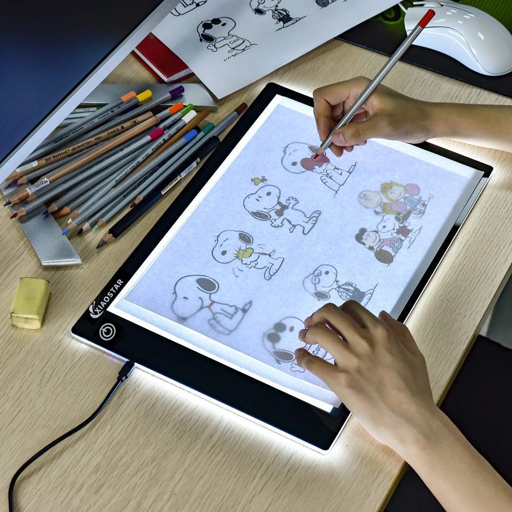 Light Box Drawing Pad, Tracing Board with Type-C Charge Cable and Brightness ...
