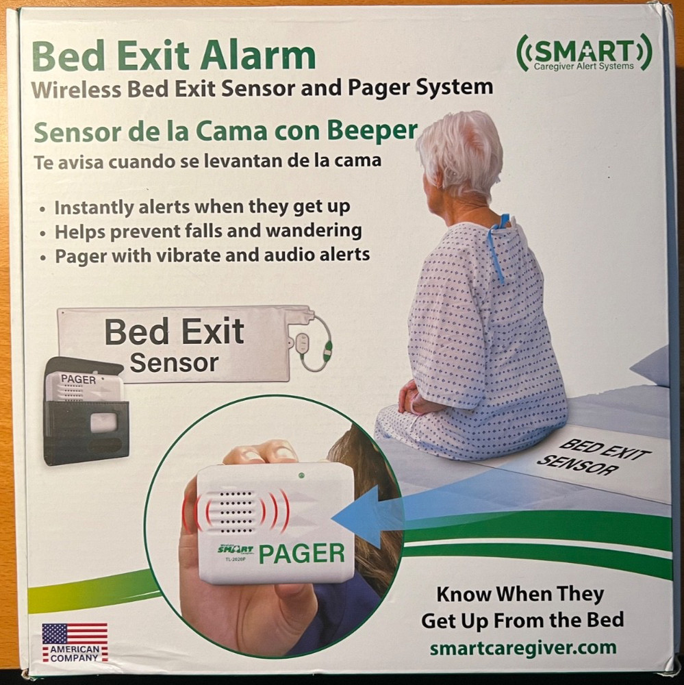 Bed Exit Alarm Wireless Sensor and Pager New Made in USA $99 on Amazon
