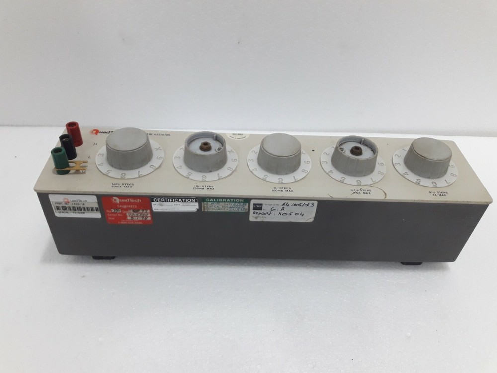 Quad Tech 1433-10 Decade Resistance Box 5 Dial