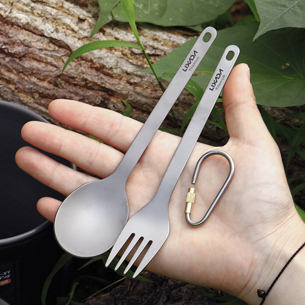 Fork Spoon Set Ultralight Outdoor Camping Cutlery Tableware Kit K7B9