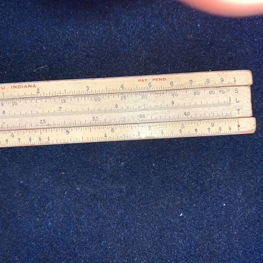 Vintage Wood Slide Rule Engineering Instruments Peru Indiana, Multi-Function