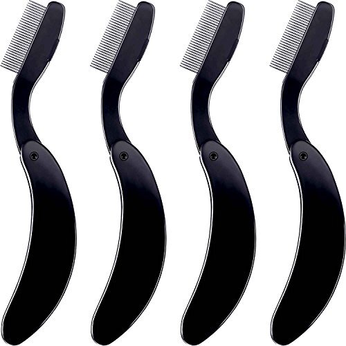4 Pack Folding Eyelash Comb Professional Makeup Grooming Tool Eyelash Separator