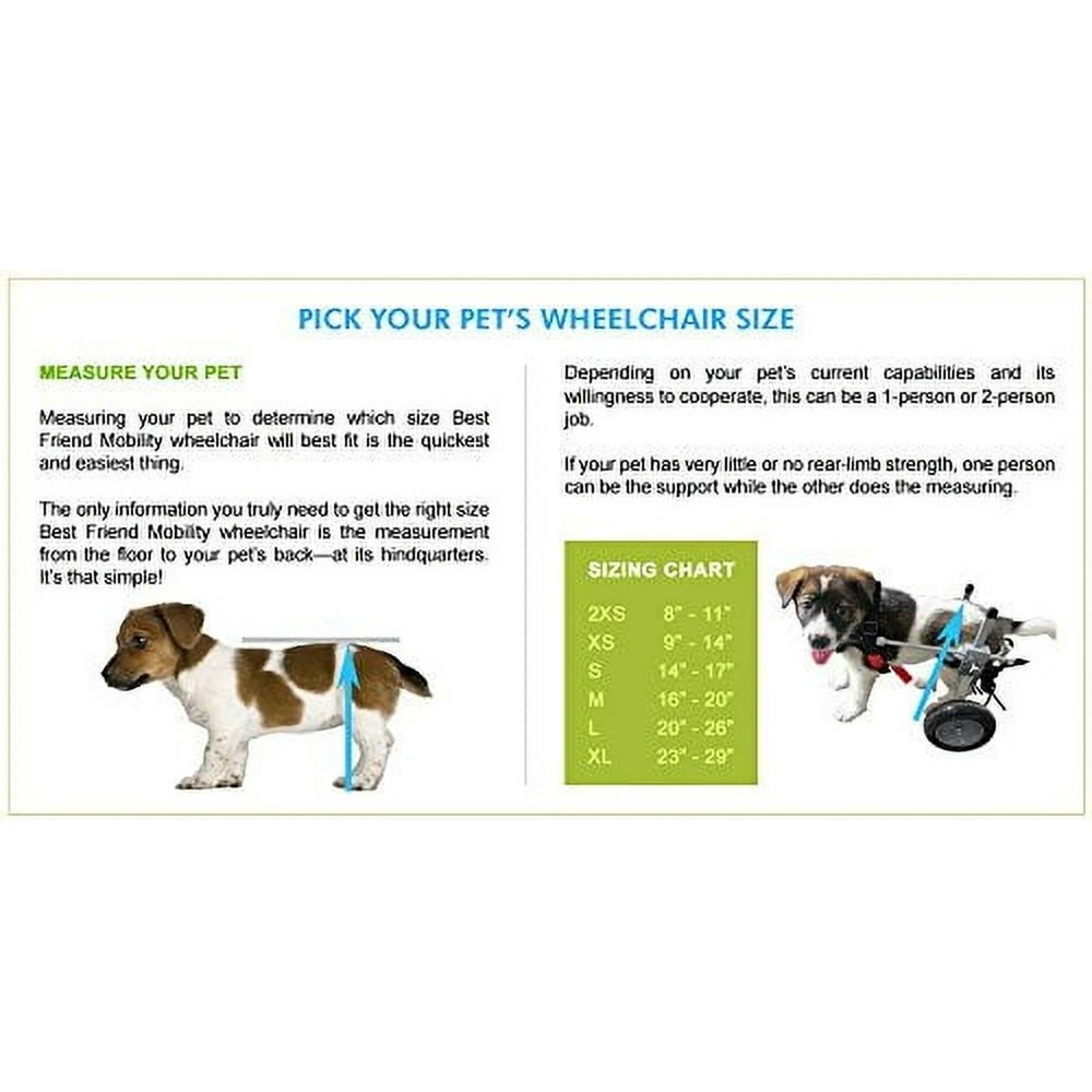 Best Friend Mobility Adjustable Rear Support Pet Wheelchair Medium