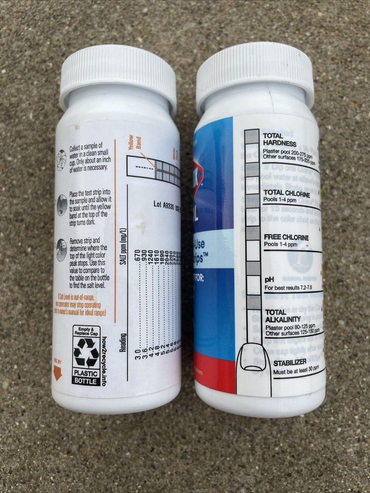 Clorox Pool & Spa Multi-Use Smart Strips (24 left) & Salt (8 left) Test Strips