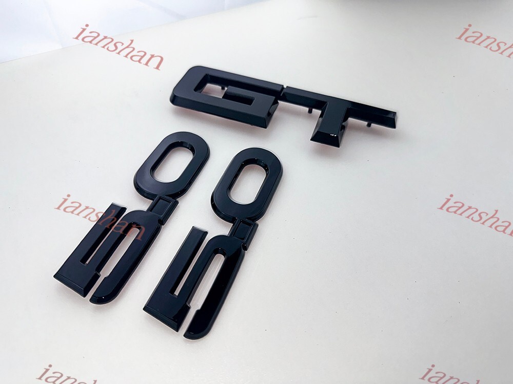 3X Set Side 5.0 Rear DeckLid GT Emblems Badges 3D Replacement Gloss Black