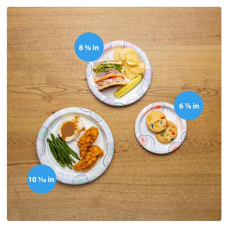 Great Value Disposable Paper Plates, Strong and Durable, 8.5", 100 Count