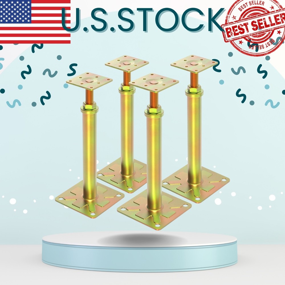 4 Pack Adjustable Floor Jack Posts for House Leveling, Telescoping Support Jacks