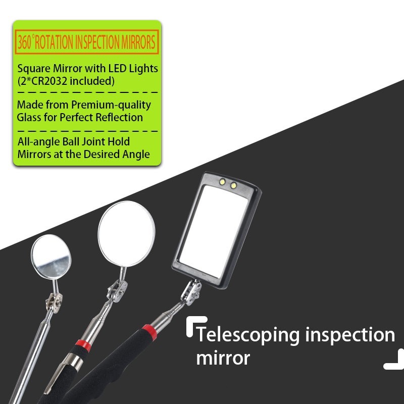 7pcs Telescoping Magnet Pickup Tool Stick Include 8 lb LED Light Grabber Extend