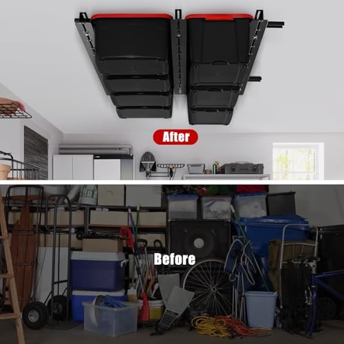 Overhead Garage Storage Racks, Adjustable Garage Ceiling Storage Rack, Heavy