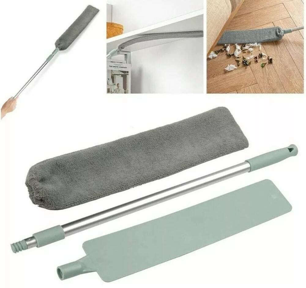 DUST CAPTURE THIN DUSTER BROOM TELESCOPIC HANDLE MOP FOLDING CLOTH