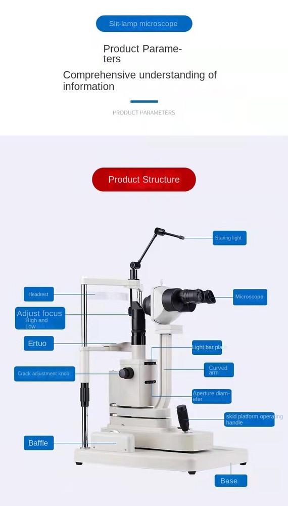 10X 20X Ophthalmic Slit Lamp Microscope Optical Optometry Microscope