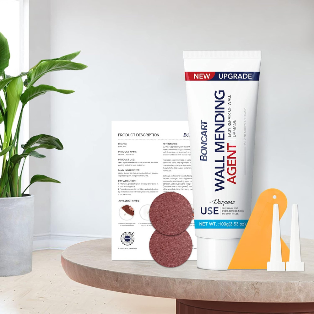 Drywall Repair Kit,2 Pack Wall Mending Agent,Wall Spackle with Scraper, Wall ...