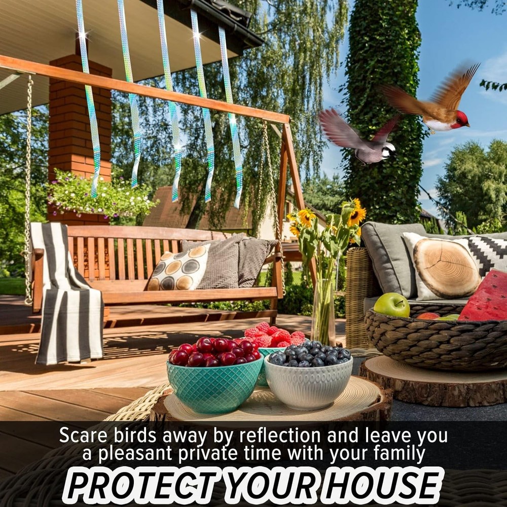 High-Quality Reflective Flash Tape for Effective Bird Deterrence - 1000ft Total
