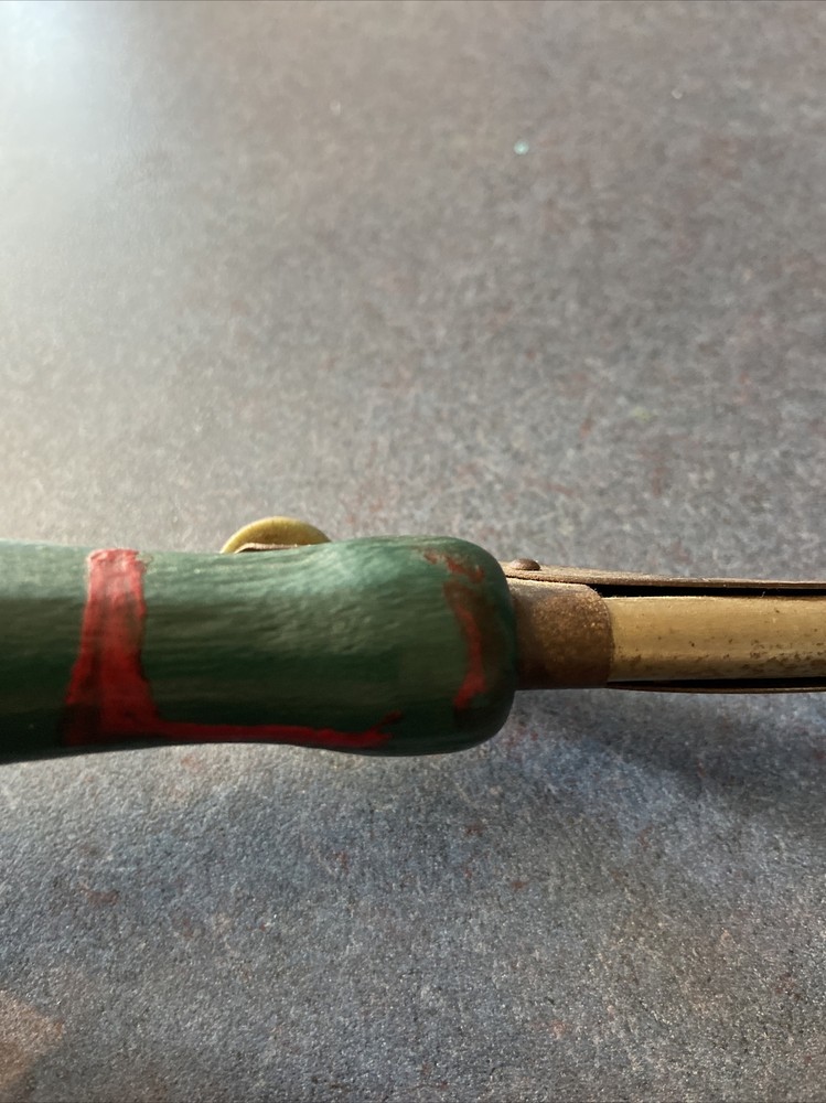 vintage curling iron wood handle