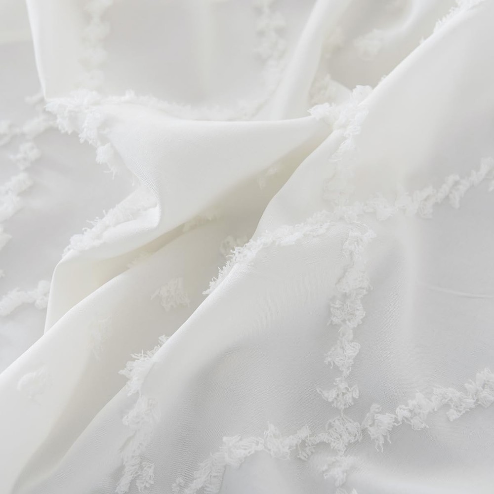 Bed Skirt Queen Size Ruffled with Split 14''Queen, Boho-ivory