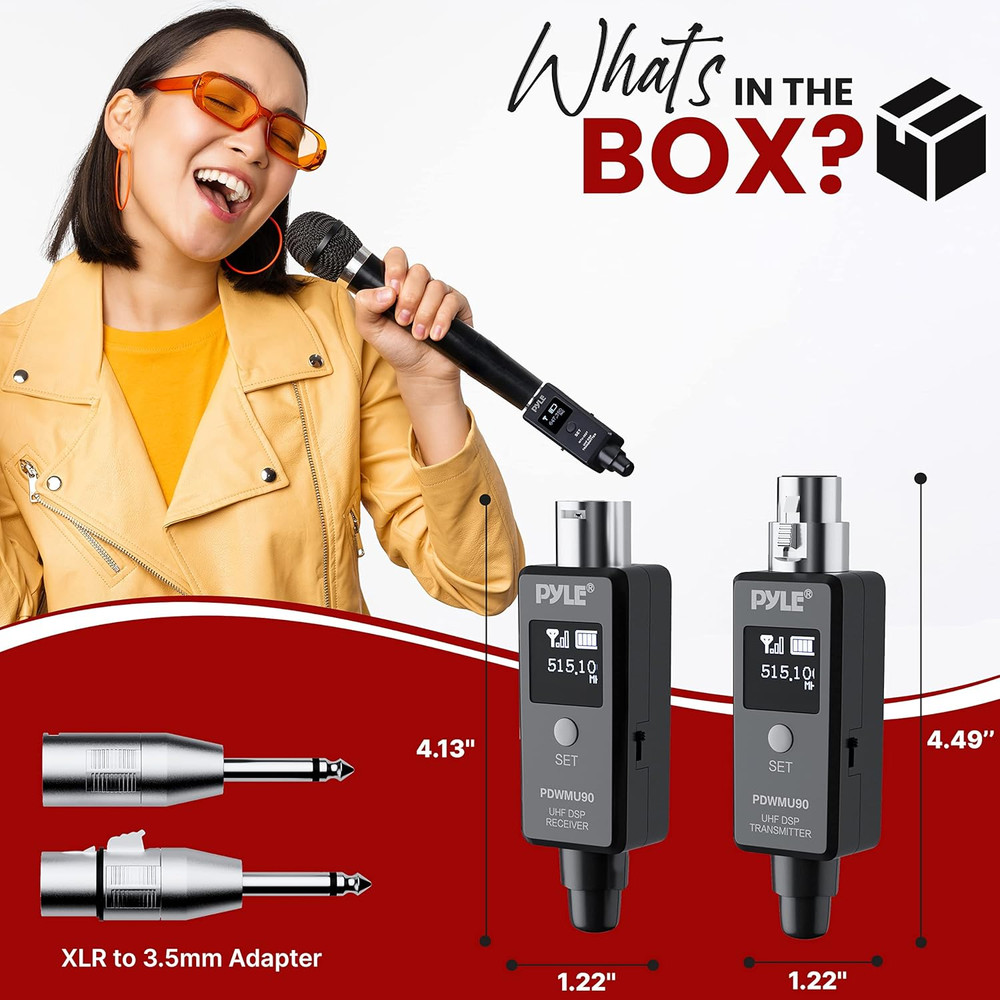 Multifunctional UHF Wireless XLR Adapter System,Transmitter and Receiver for Dyn