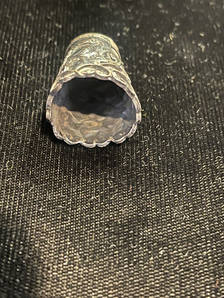 Vintage Sterling Silver Butterfly carved Thimble