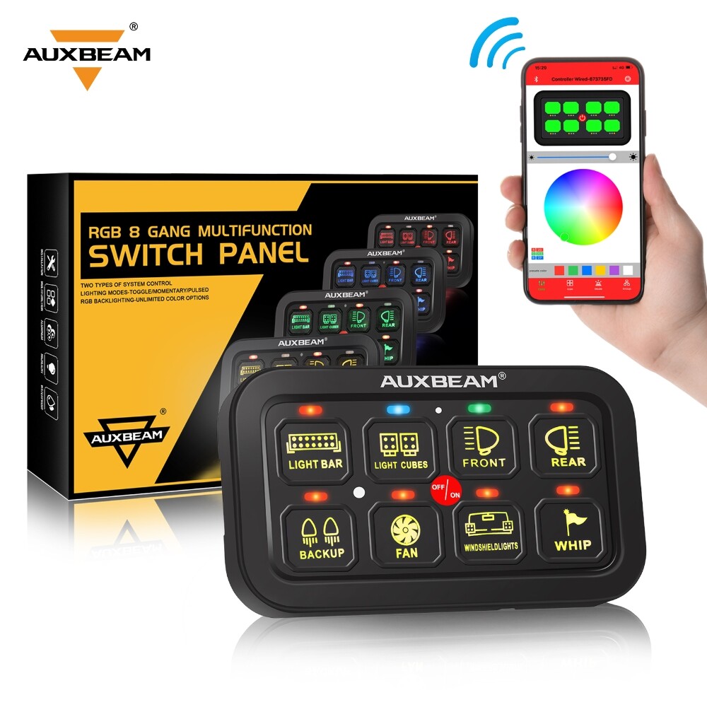 AUXBEAM AR-800 Multifunction 8 Gang RGB Switch Panel bluetooth APP Controller