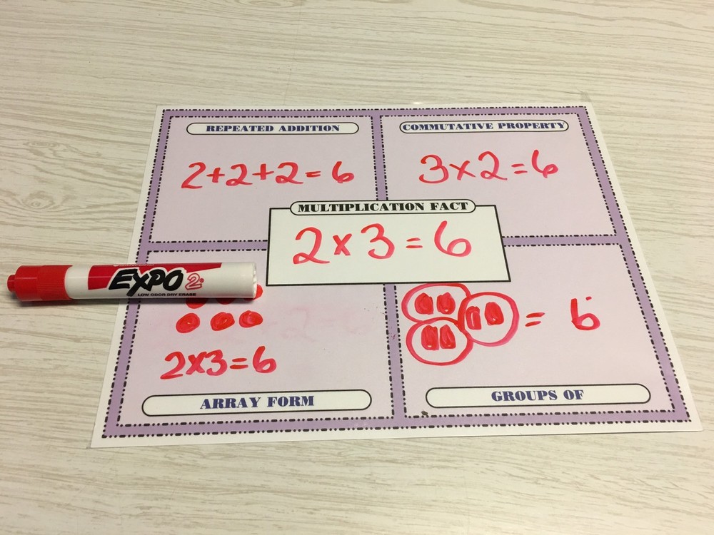 Set of 10 - Math Laminated Multiplication Work Mats - Dry Erase