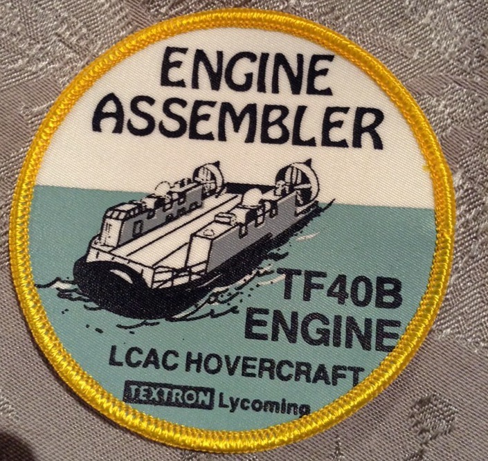 Textron Lycoming Engine Assembler TF40B LCAC Hovercraft Patch "RARE"