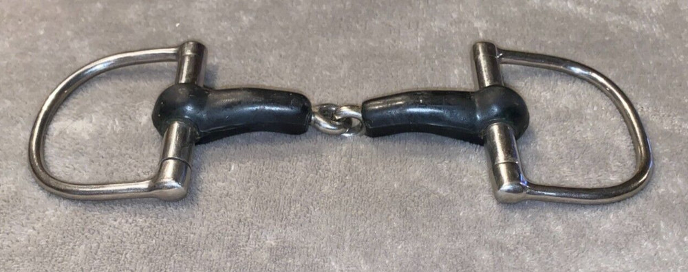 4 3/4'' BLACK RUBBER SNAFFLE ENGLISH DEE BIT