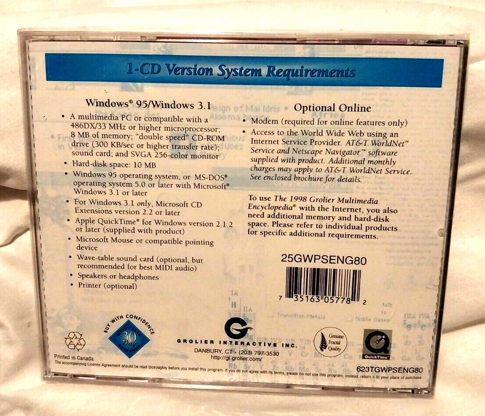 1998 GROLIER Multimedia Encyclopedia PC CD-ROM) New!