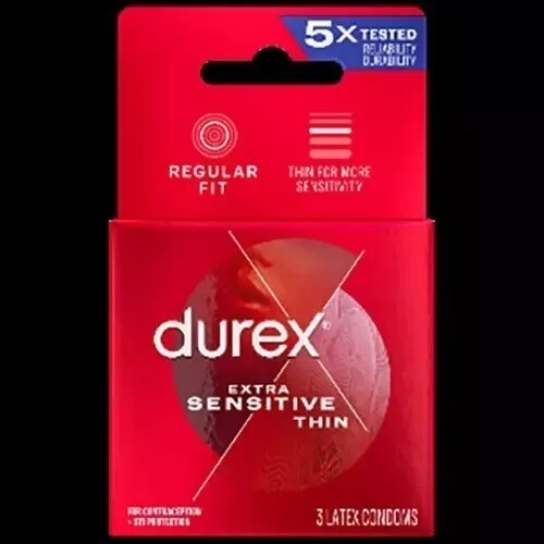 Durex Extra Sensitive Thin Premium Lubricated TWO Condom - Choose Quantity