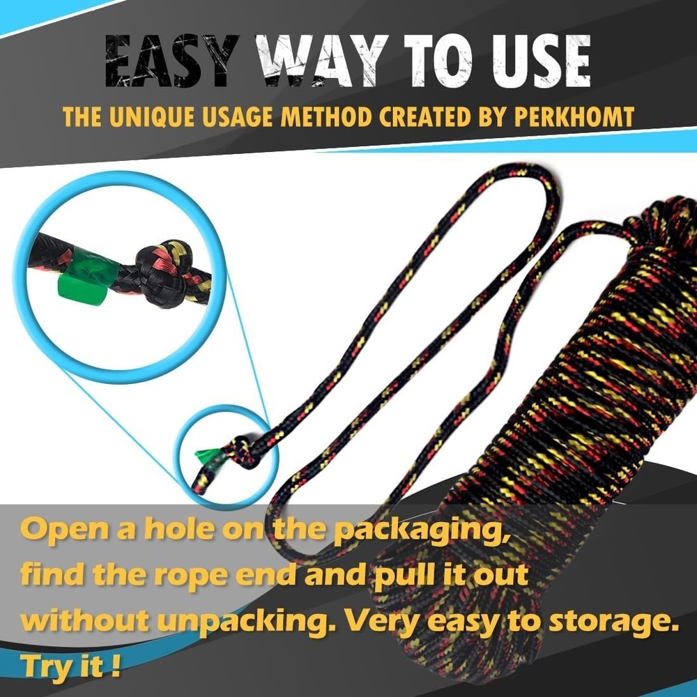 Durable 90 ft 1/4" Polyester Utility Rope - Diamond Braid for Enhanced Handling