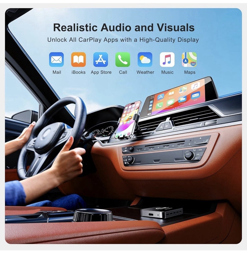 Wireless Carplay Adapter Compatible With Android Auto And Carplay. 4K