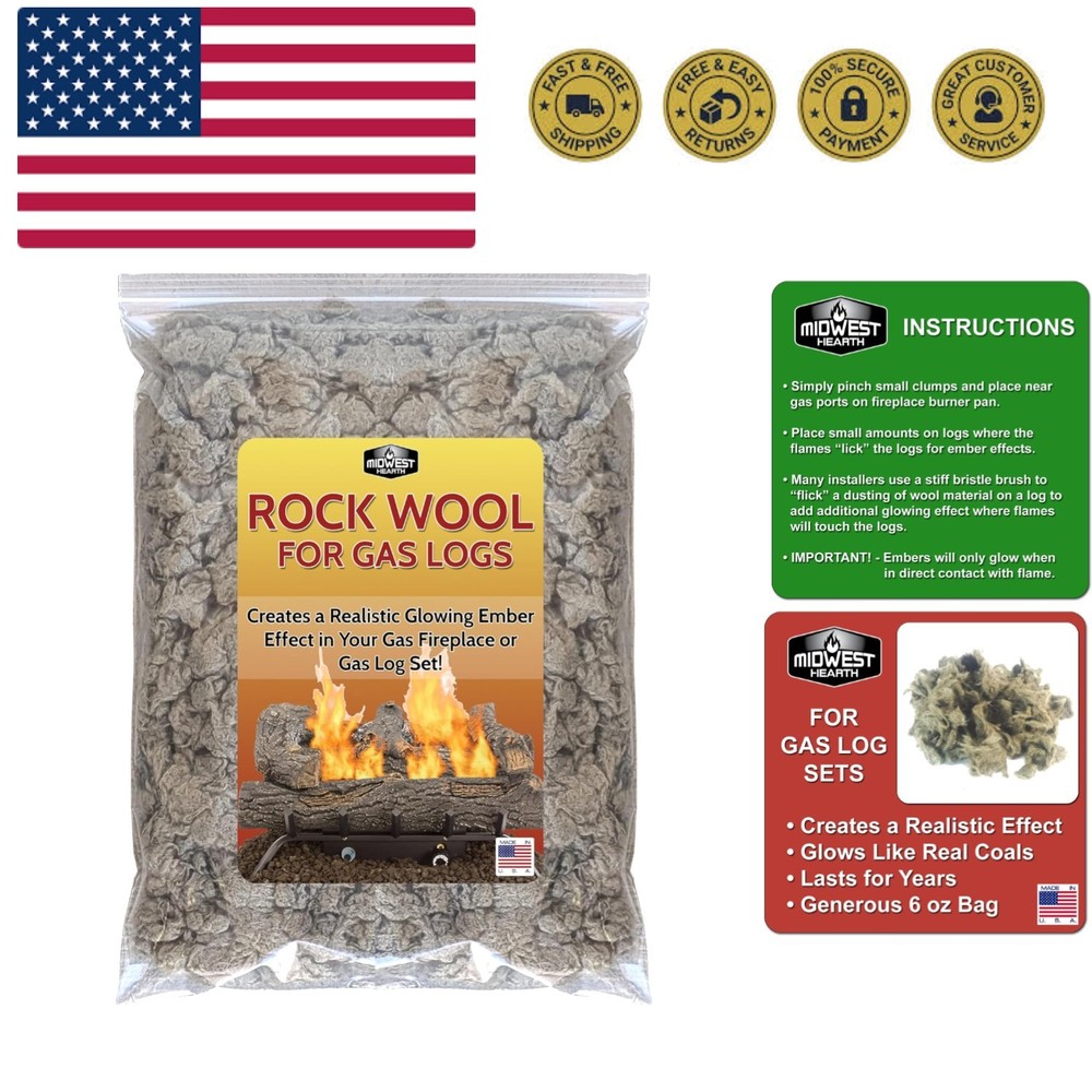 Rock Wool for Gas Log - 6 oz. Bag