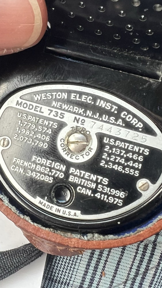 WORKING Weston Master II Universal Exposure Light Meter Model #735
