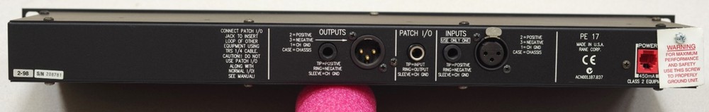 Rane PE17 5-Band Parametric Equalizer (NO POWER SUPPLY)