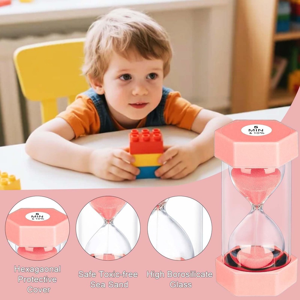 Hourglass 45 Minute Sand Timer, Plastic Sand Clock 45 Min, Unbreakable Colorf...