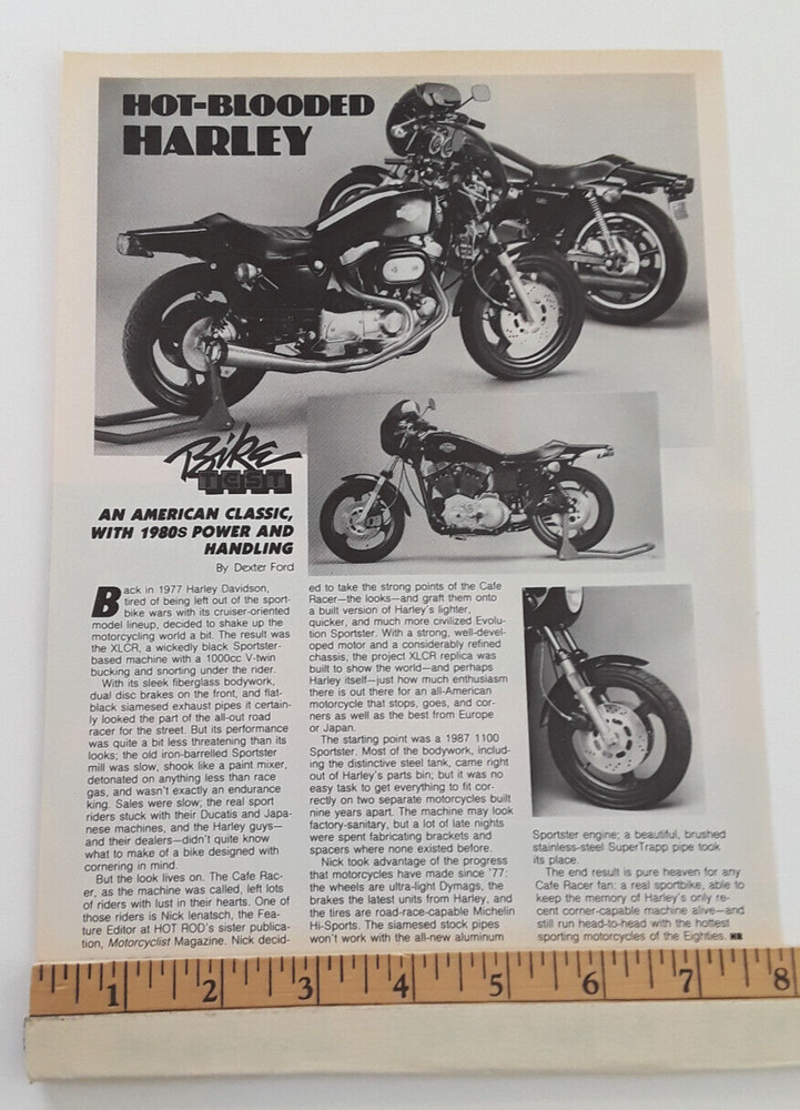 HARLEY DAVIDSON XLCR REPLICA  ORIGINAL 1987 ARTICLE