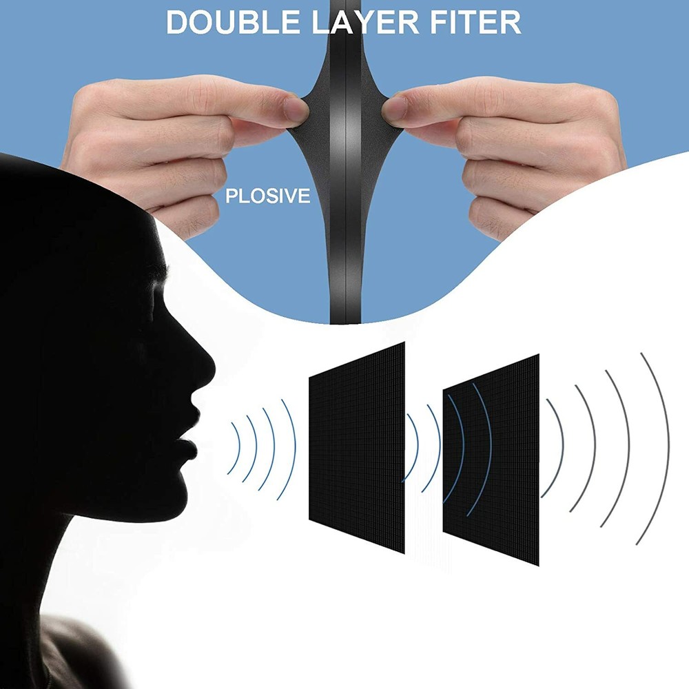 iXtech Professional Microphone Pop Filter Mask Shield For Blue Yeti and Any Mic.