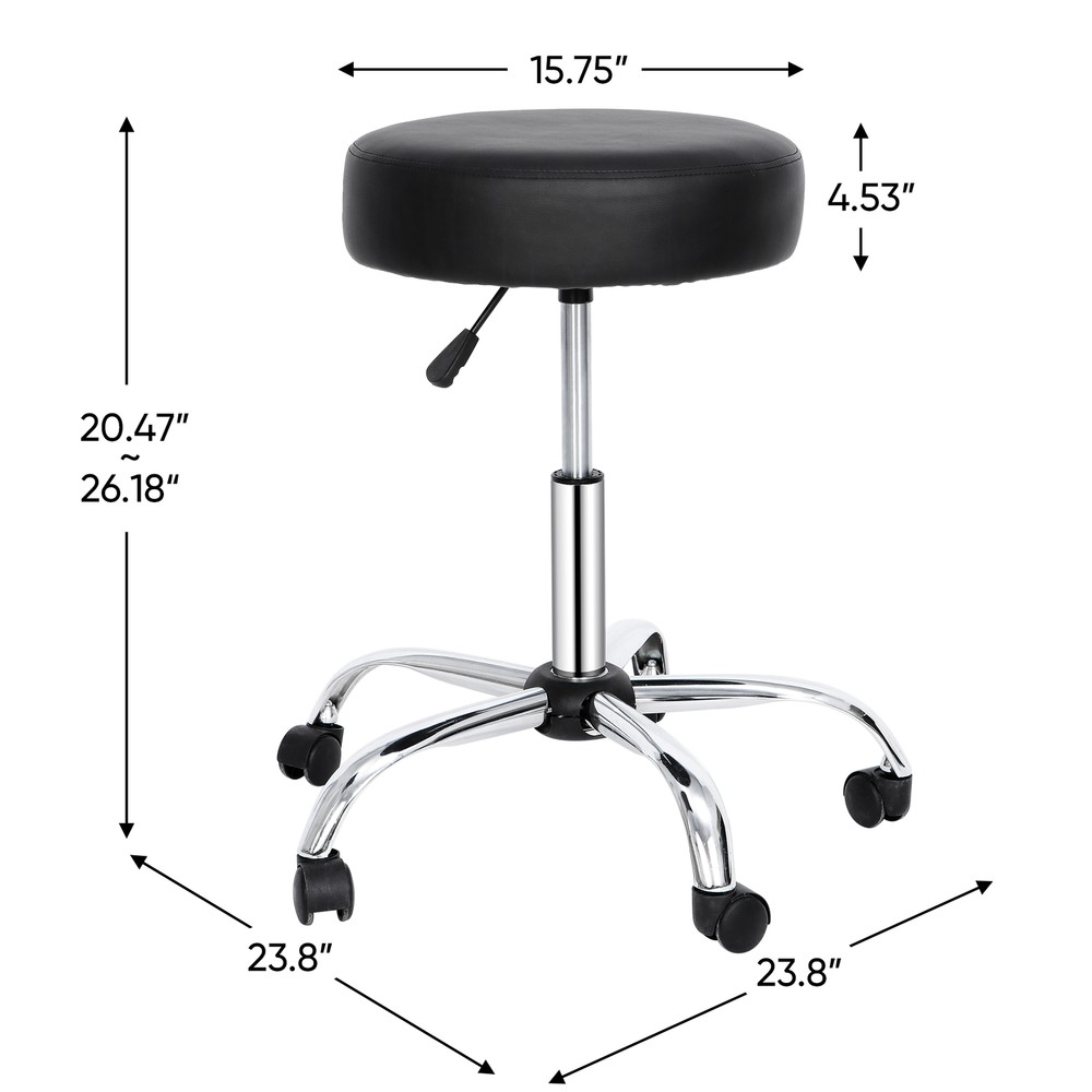 Cushioned Adjustable Rolling Stool and Wheels for Office Desk Home Kitchen