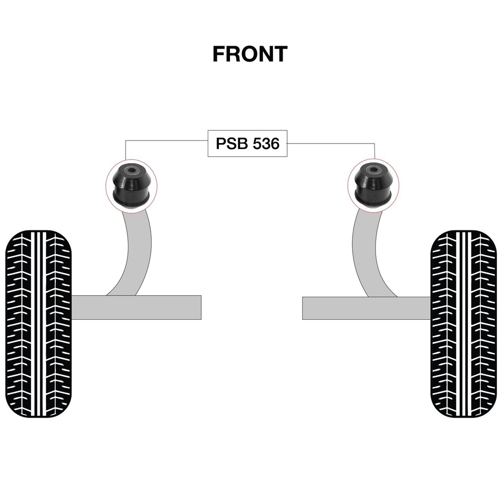 2x Lexus GS (97-99) Front Strut Rod (Outer - 60mm ID) Polyurethane Bushing Kit