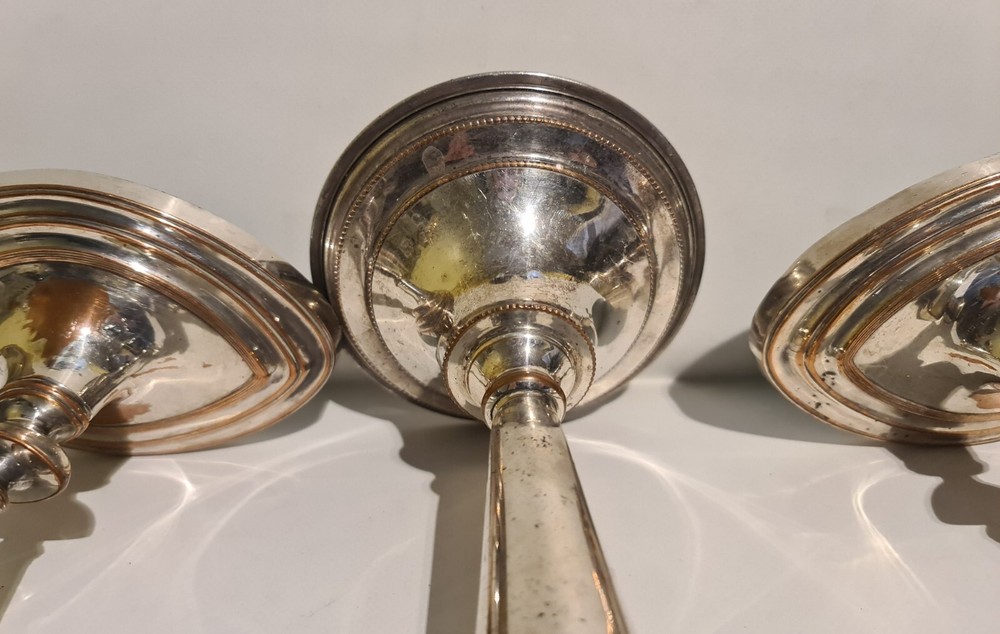 ANTIQUE SILVER PLATED CANDLESTICKS CIRCA 1930'S - 1950'S (L)