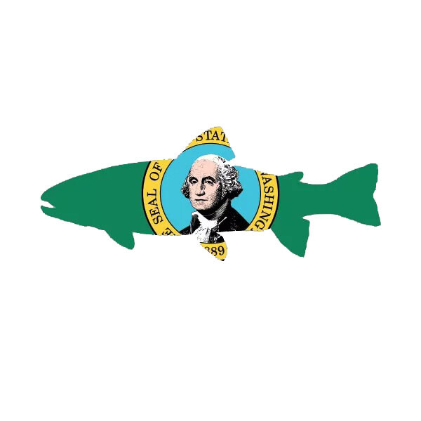 Washington State Shaped Trout Sticker Decal