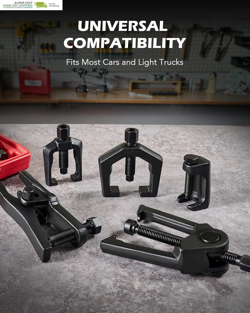 Tech 5-In-1 Ball Joint Separator, Pitman Arm Puller, Tie Rod End Tool Set for Fr