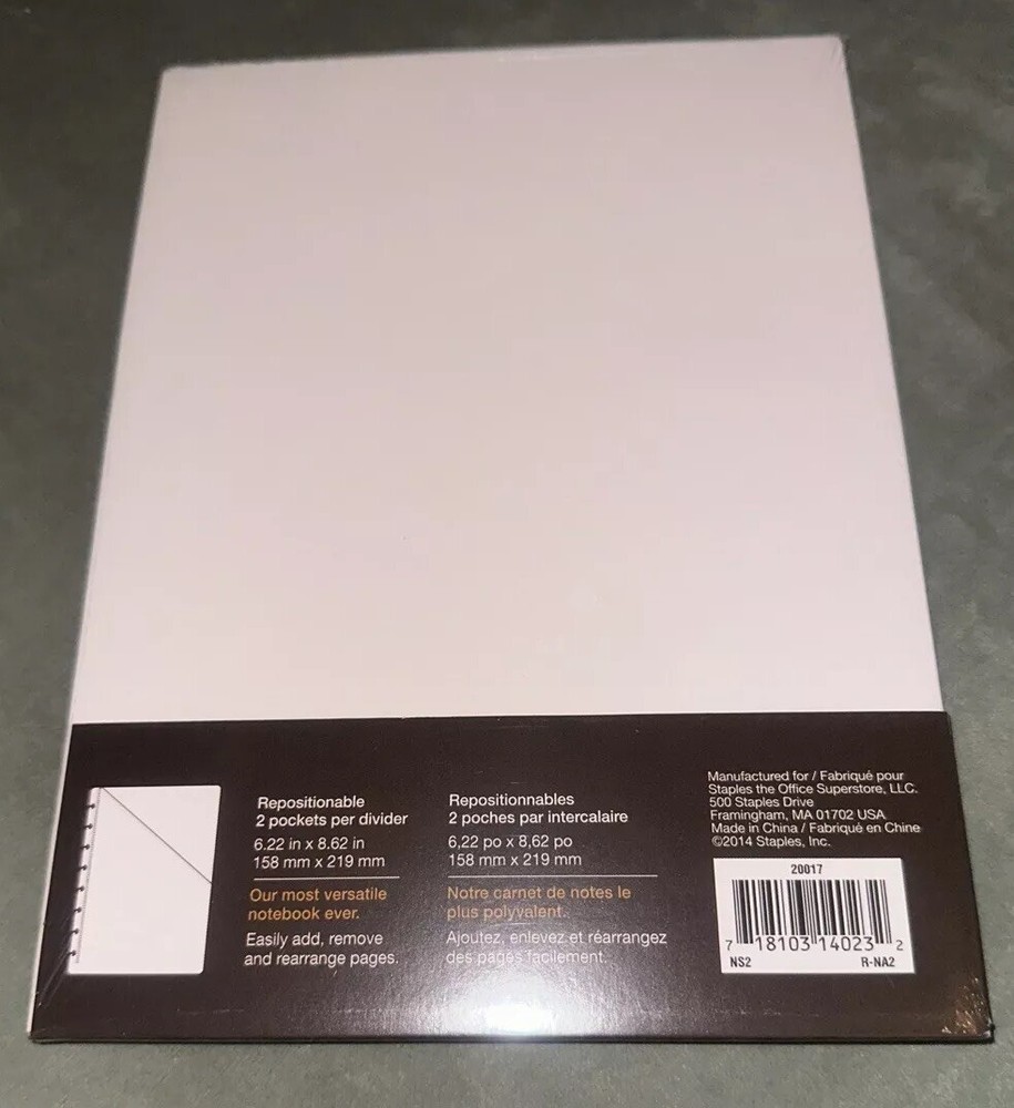 ARC Pocket Poly Dividers 2 Packs model # 20017 NIP Customizable Notebook System