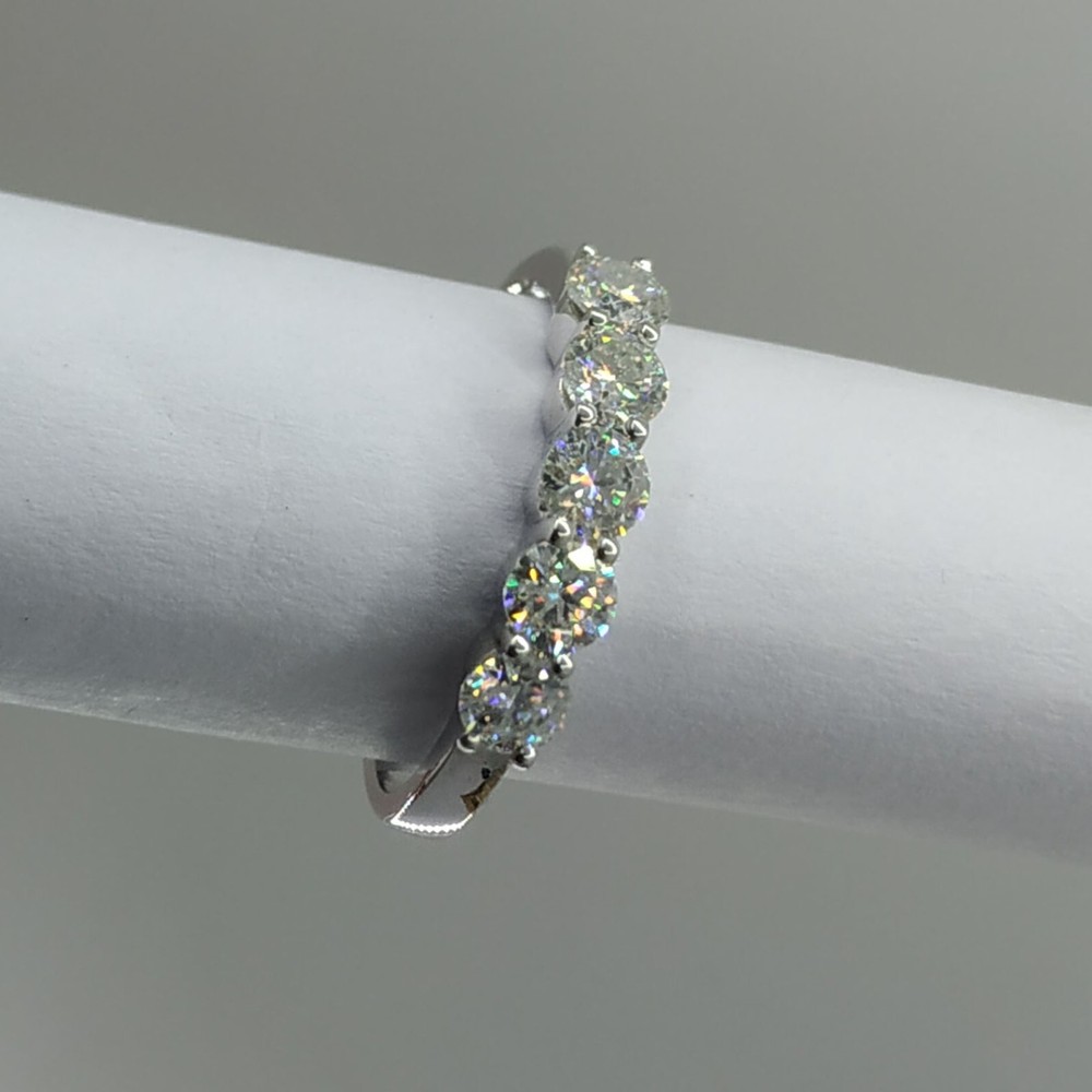 Stunning 925 Sterling Silver Moissanite Half Eternity Stackable Wedding Band