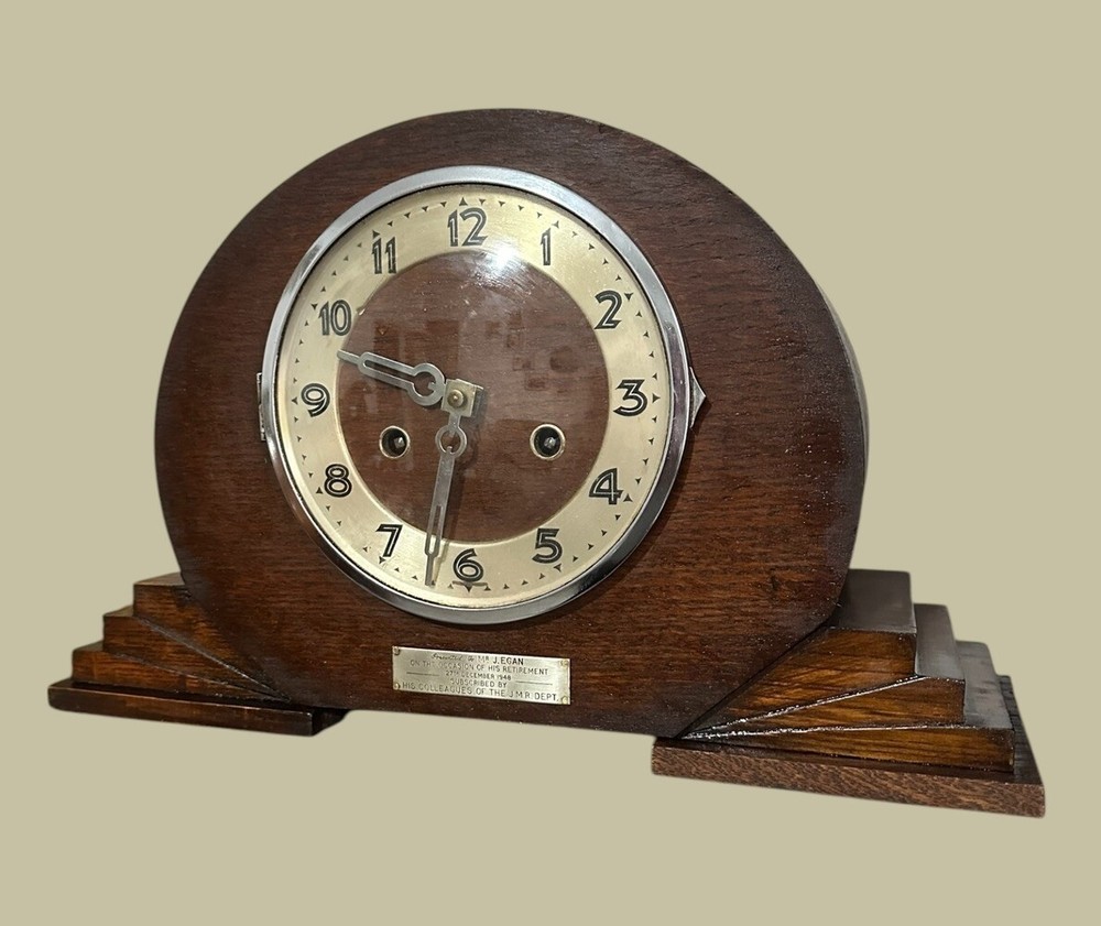 Black Forest Clock Co Art Deco Mantle Striking Hammer Clock