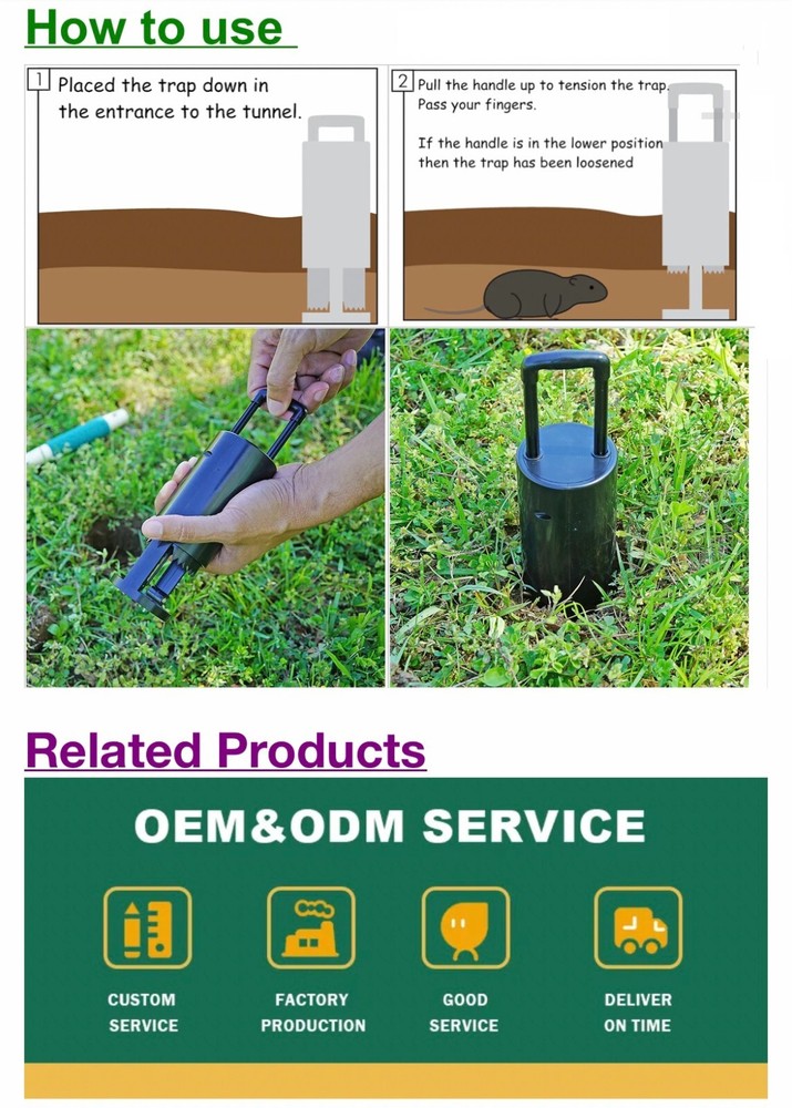 Gopher Mole Vole Tunnel Trap Sensitive Trapper Eco Friendly Catcher for Outside.